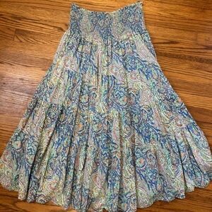 Ralph Lauren A-Line Paisley Skirt - Blue and Green